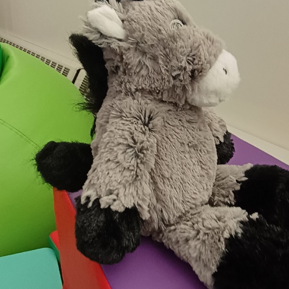 Hug Fun SITTING Mule DONKEY Gray and White Stuffed Animals Toys 14.5in - Picture 6 of 14